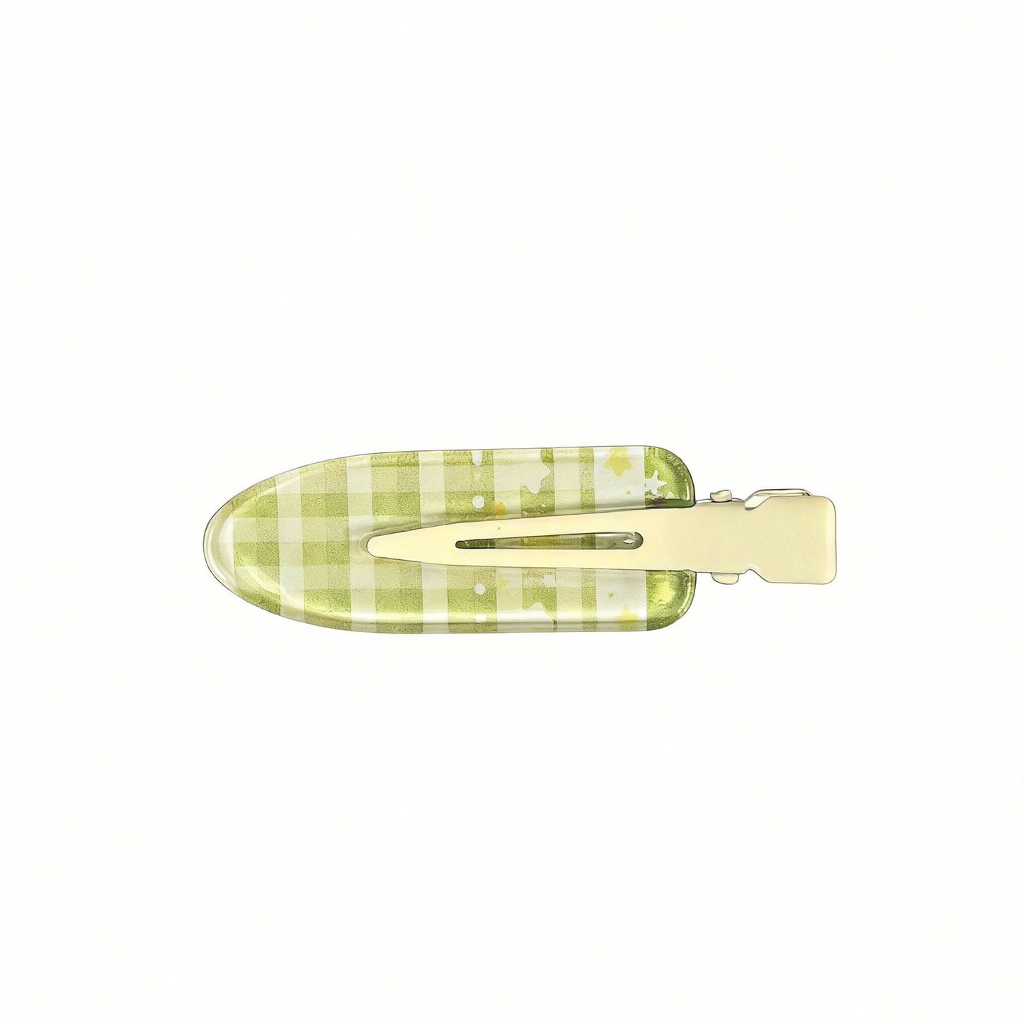 Beau - Green Plaid Star Hair Clip