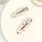 Beau - Heart Raindrop Print Snap Hair Clip