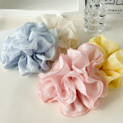 GIFTY - Solid Color Ruffled Scrunchie (4-Layer Design)