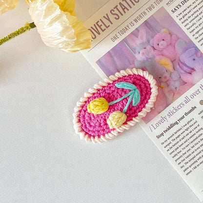 GIFTY - 3PCS Handmade Tulip Crochet Hair Clip Set