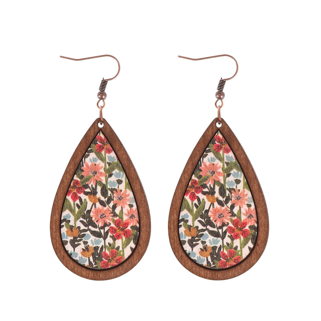 Earedge - Floral Teardrop Drop Earrings