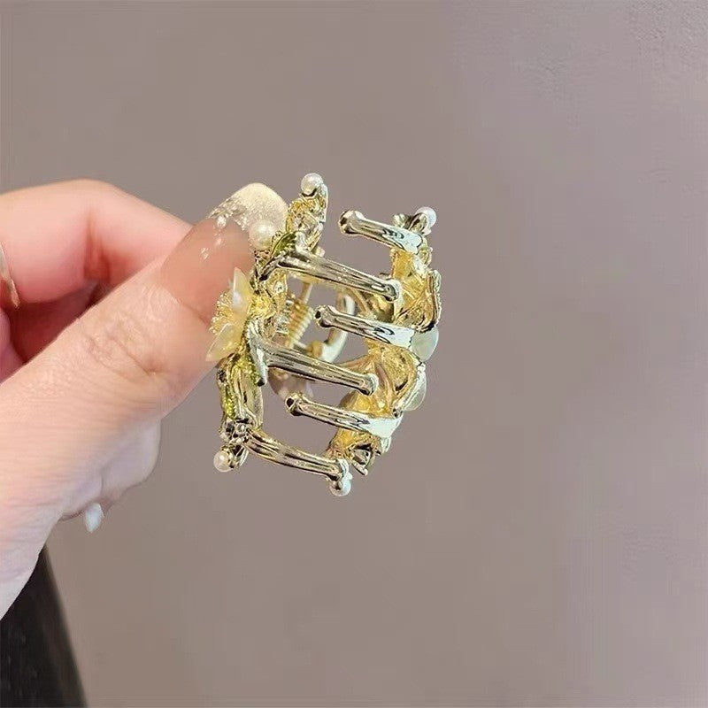 甜美贝壳花朵发夹女春季新款高级感侧边刘海夹气质发卡碎发鸭嘴夹