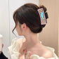跨境西部风向日葵妈妈英文字母款皮革发夹鲨鱼夹女士抓夹速卖通亚