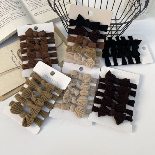 GIFTY - 6PCS Brown Bow Hair Ties