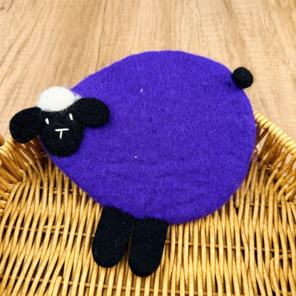 Feltery - Sheep Figure Round Coaster