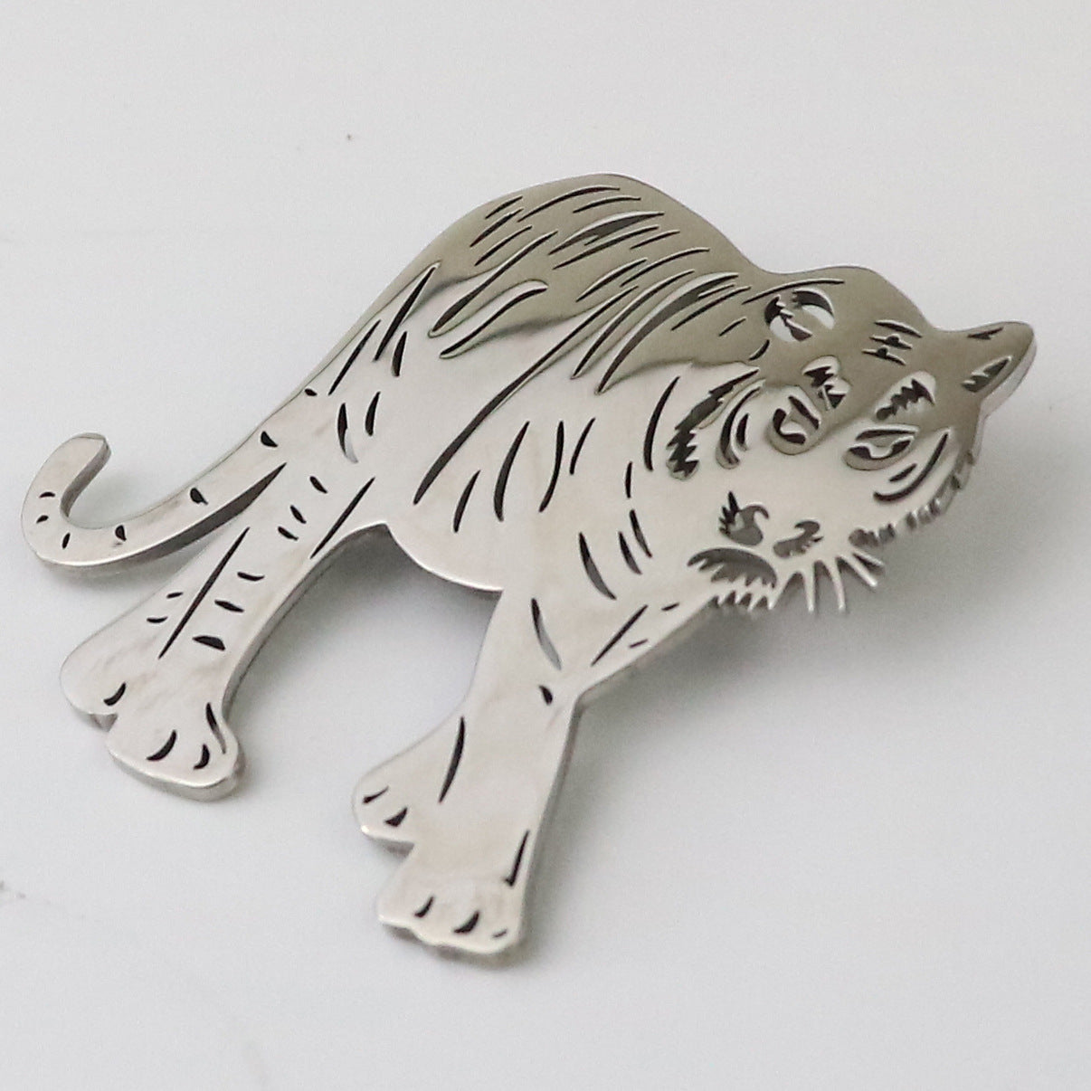 Brovia - Tiger Stripe Cutout Silhouette Brooch