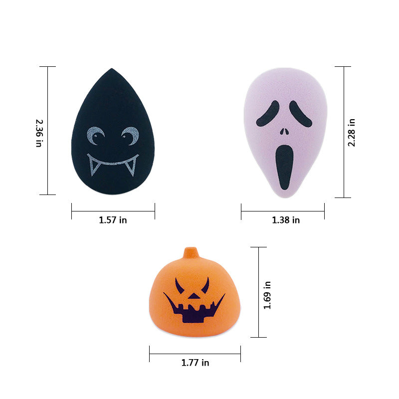 Spongo Halloween 4PCS Makeup Sponges: Versatile Dry and Wet Use with Complementary Container