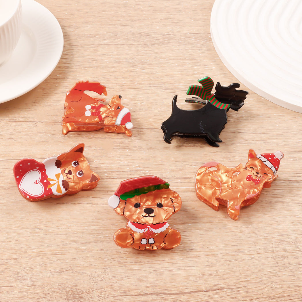 Christmas cartoon animal hair claw collection