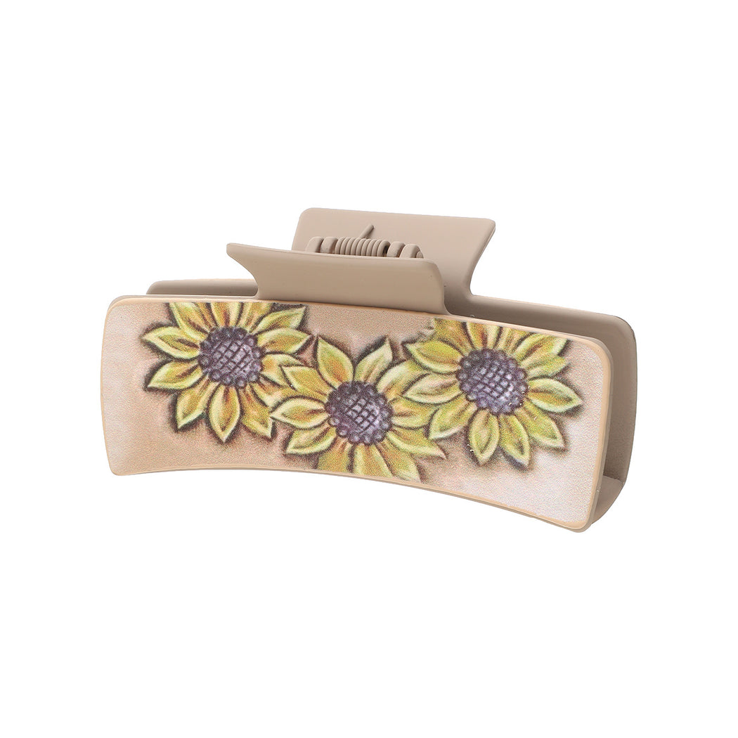 Beau - Cactus Feather Print Hair Claw