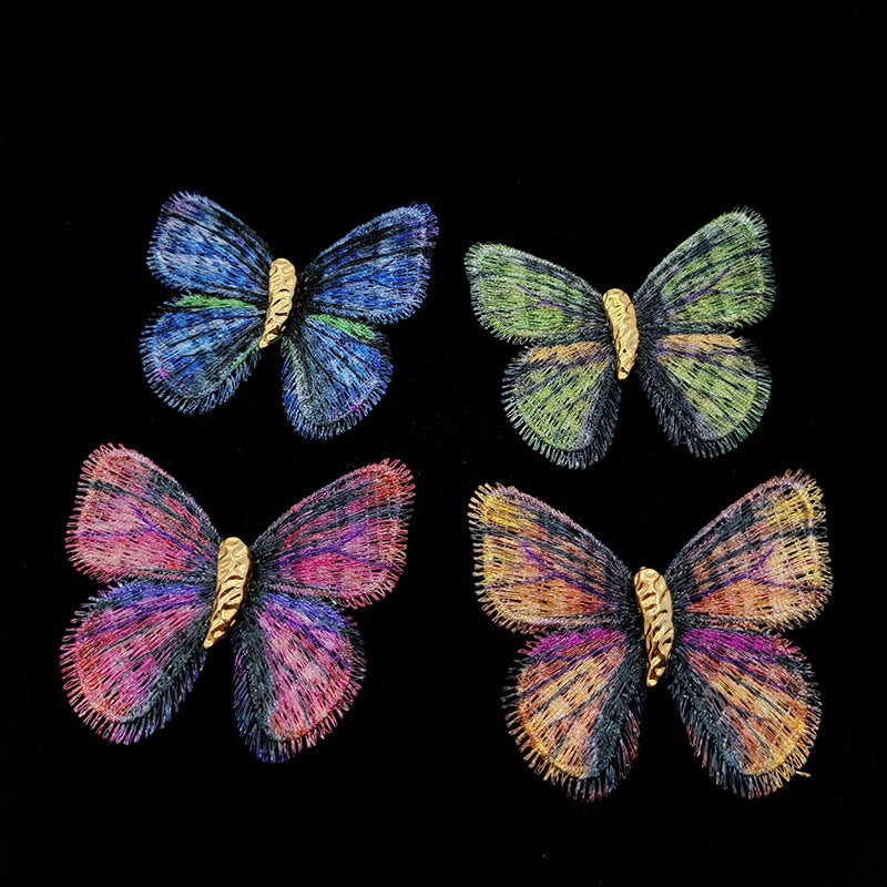 Brovia - Butterfly Embroidered Wing Brooch