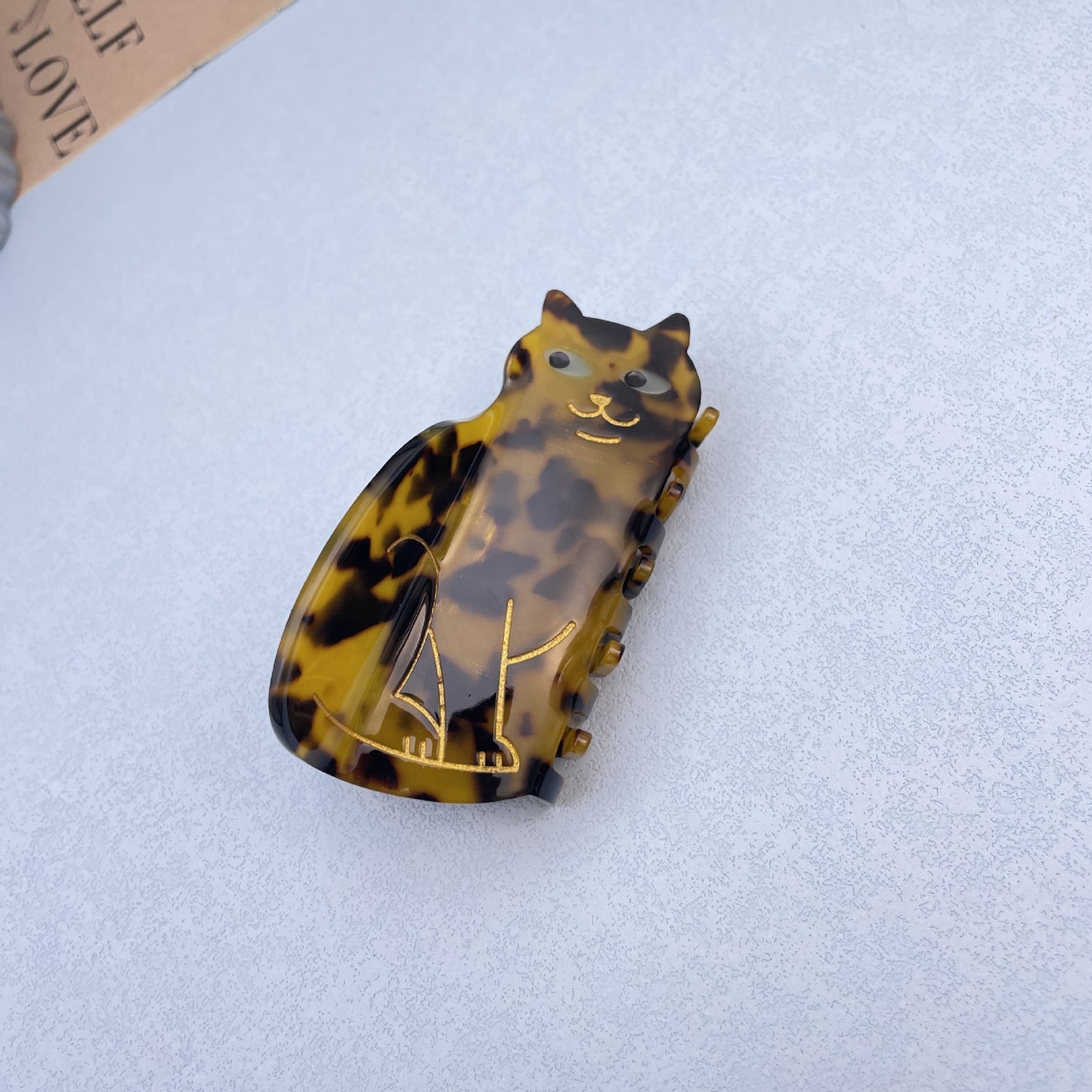 Cat Acetate Hair Claw Clip