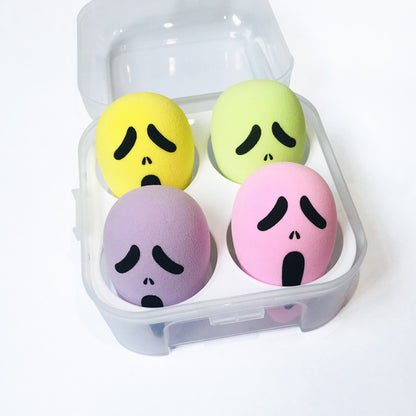 Spongo Halloween 4PCS Makeup Sponges: Versatile Dry and Wet Use with Complementary Container