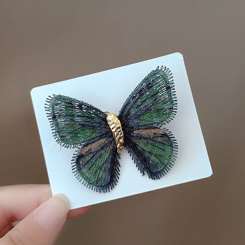 Brovia - Butterfly Embroidered Wing Brooch