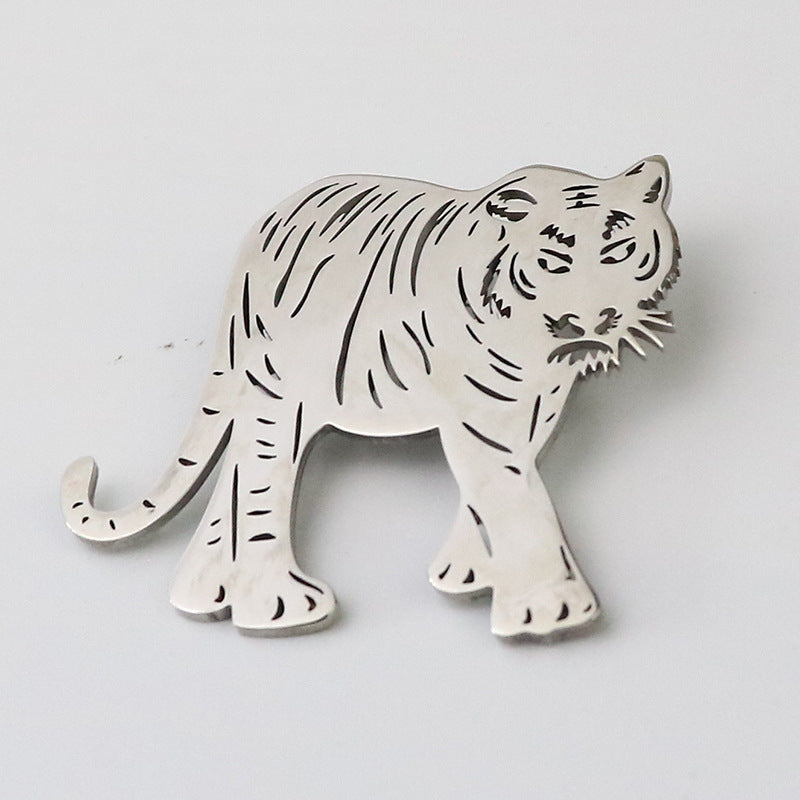 Brovia - Tiger Stripe Cutout Silhouette Brooch