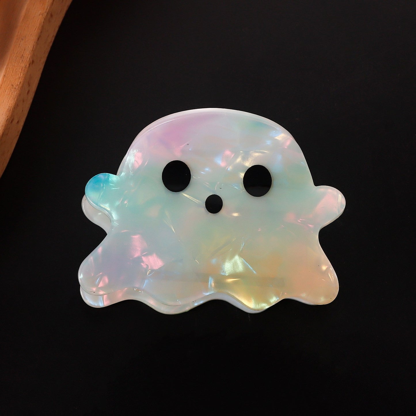 戈蕾思饰品万圣节南瓜幽灵镭射效果印花抓夹PVC后脑勺鲨鱼夹发饰