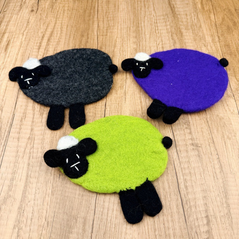 Feltery - Sheep Figure Round Coaster