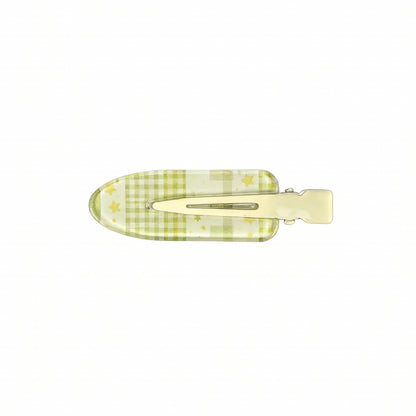 Beau - Green Plaid Star Hair Clip
