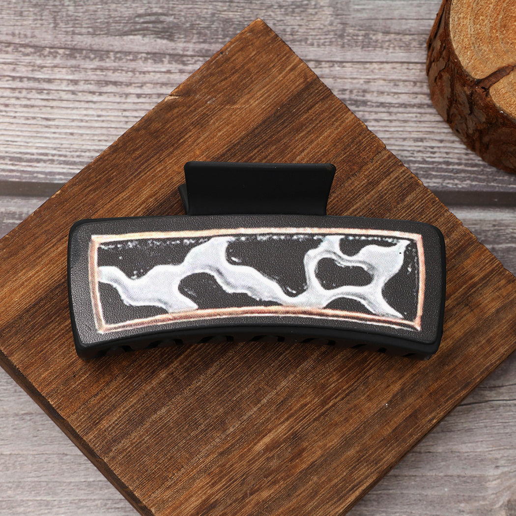Beau - Turquoise Cow Print Hair Claw