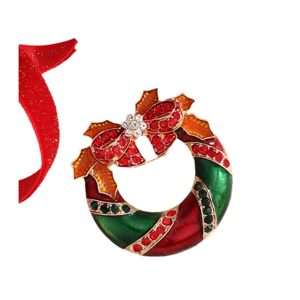 Brovia - Christmas Red Green Motif Brooch