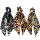Three snakeskin ribbon bow scrunchie colors