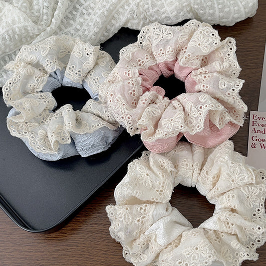 GIFTY - Handcrafted Double-Layer Fabric Lace Scrunchie