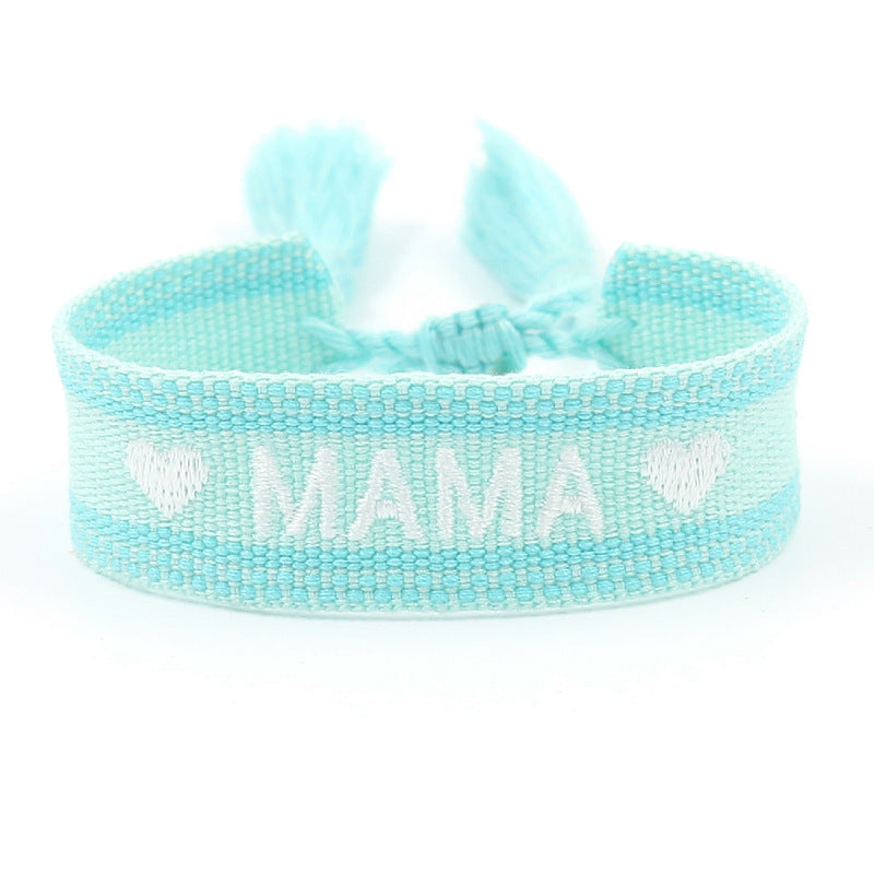 Mother's Day Gift: Woven Bracelet with Tassel Embroidery