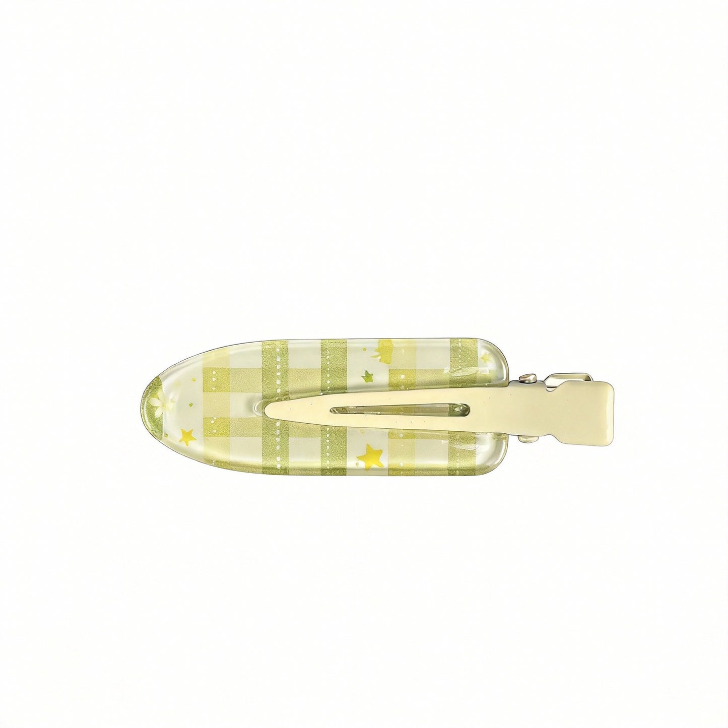 Beau - Green Plaid Star Hair Clip