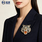 欧美个性镶钻老虎头胸针别针男女brooch动物徽章滴油水钻胸花