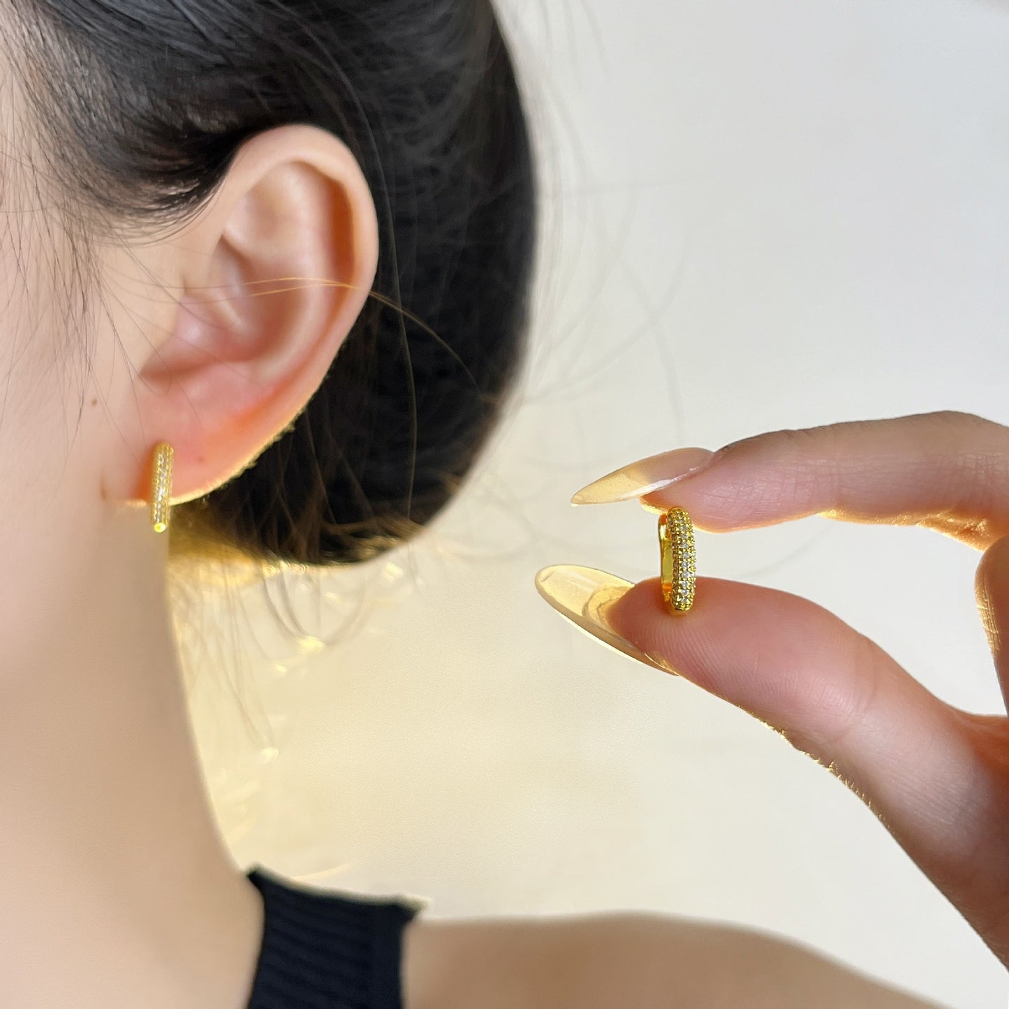 韩版轻奢微镶锆石满钻心形耳环女欧美跨境热卖高级感时尚耳扣耳饰