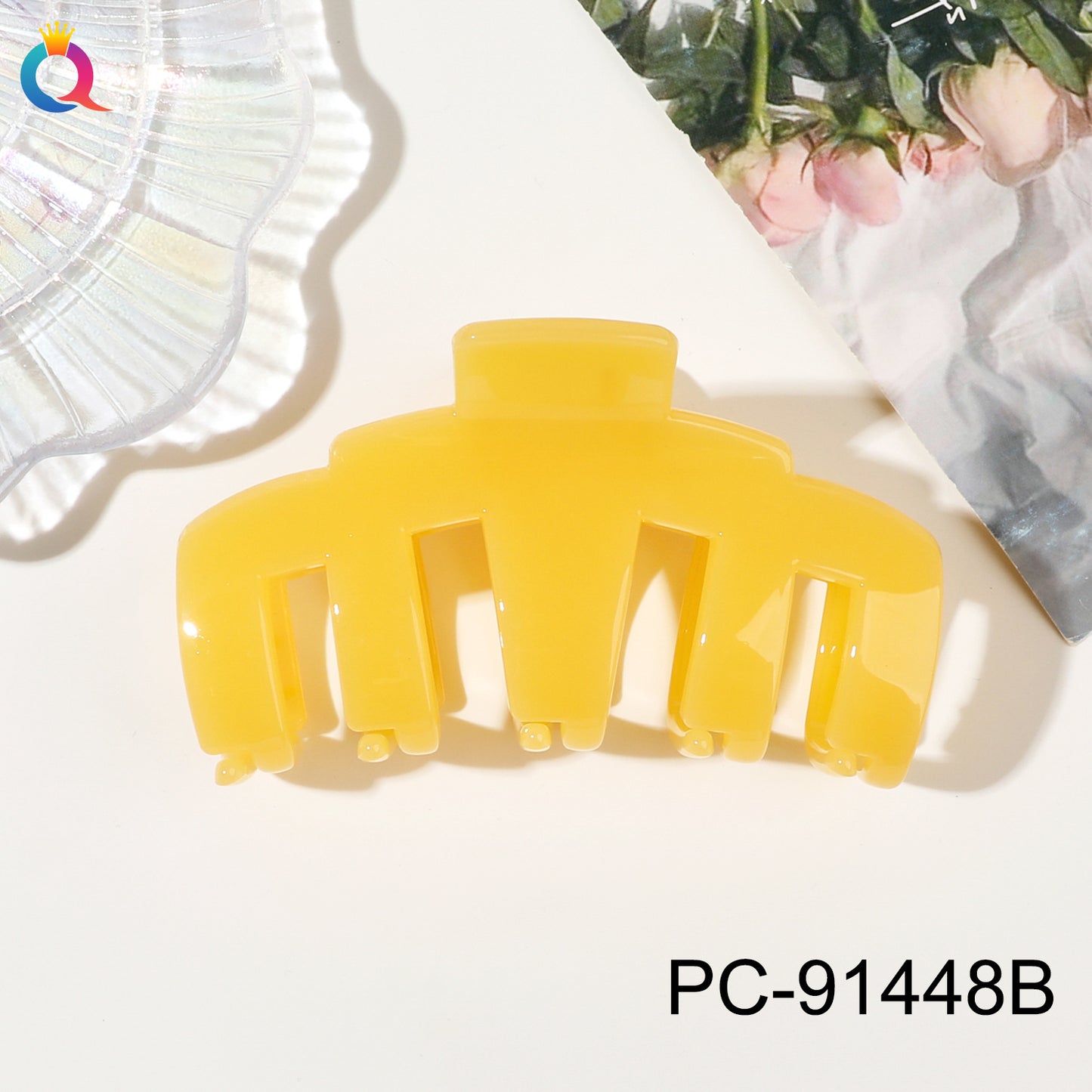奇阅PC高端亮油机械抓夹后脑勺盘发鲨鱼夹简约高级感发夹发饰批发