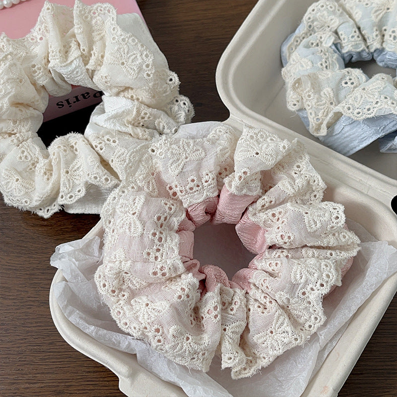 GIFTY - Handcrafted Double-Layer Fabric Lace Scrunchie