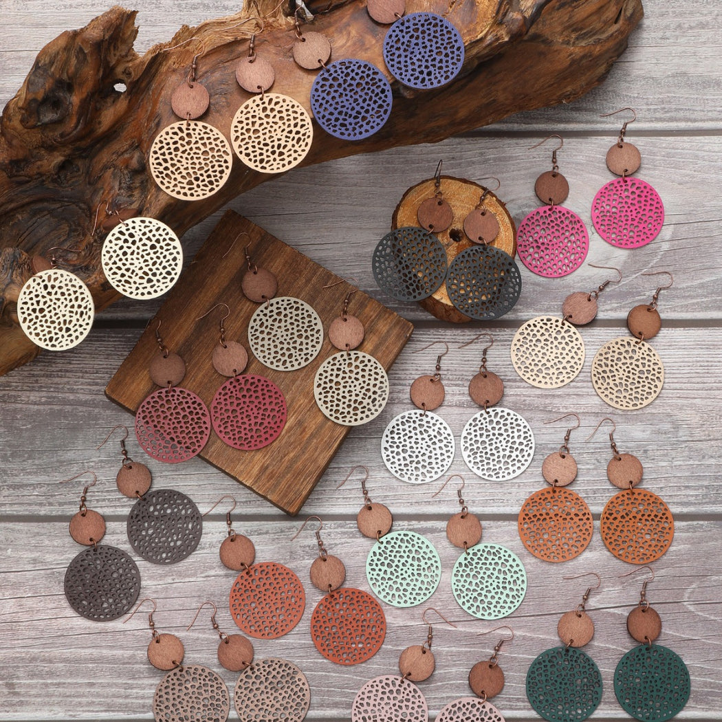 Earedge - Round Filigree Drop Earrings