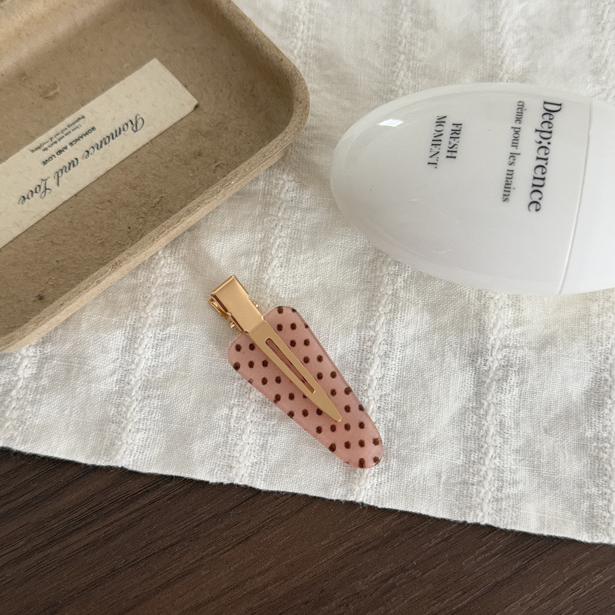 甜美风发夹少女碎发夹刘海侧边夹气质小众设计感黑白波点无痕发夹