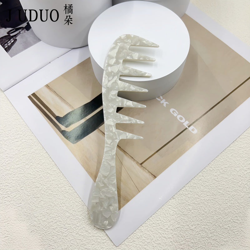 定制便携发梳醋酸防静电高品质复古花色长柄梳子随身携带日韩梳子