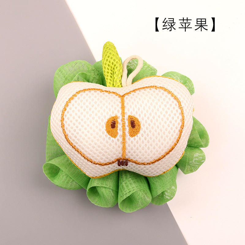 可爱水果沐浴球大号不易散花起泡球去污起泡丰富洗澡沐浴花批发