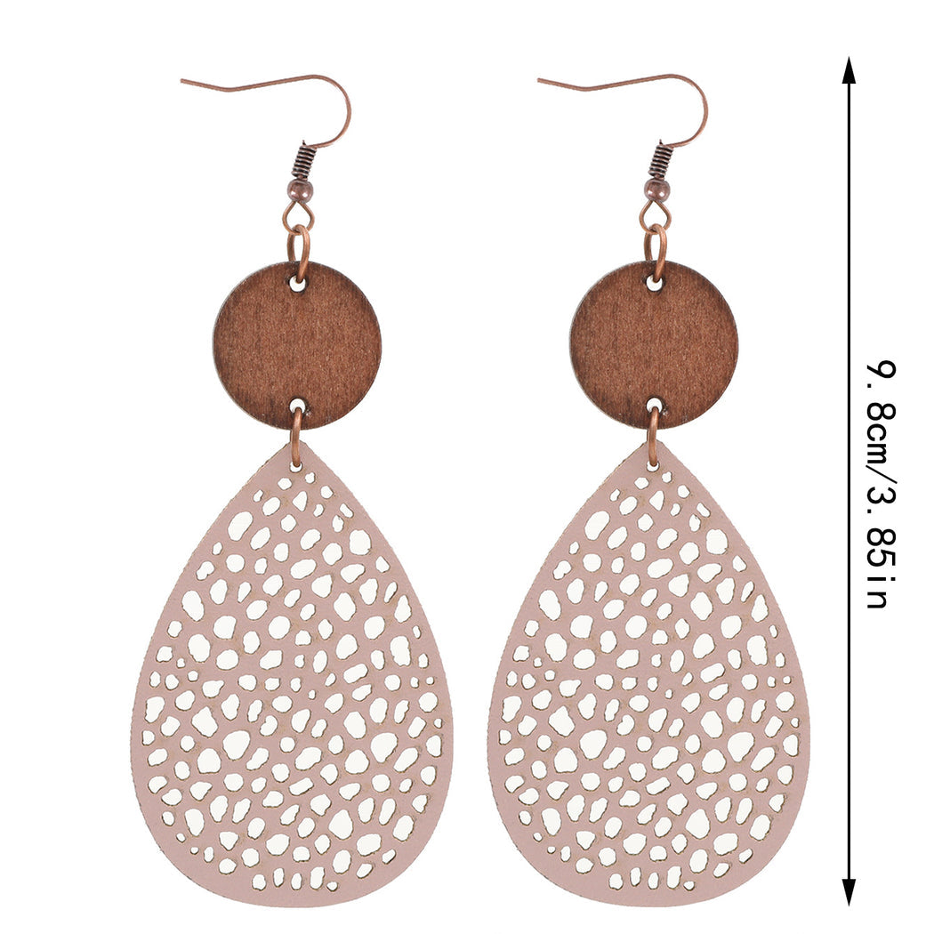 Earedge - Colorful Cutout Teardrop Earrings