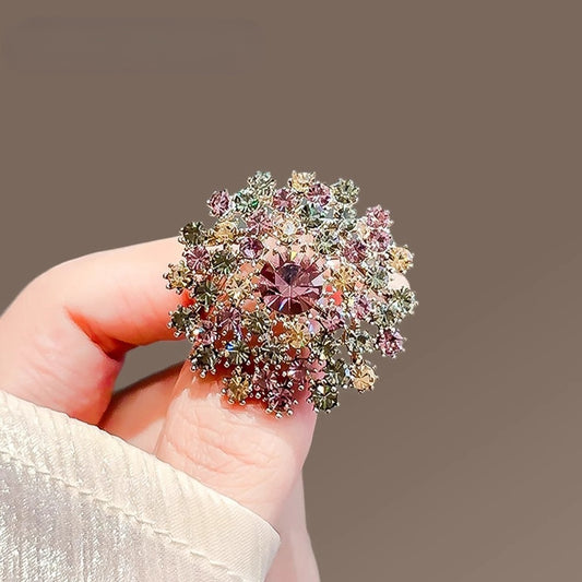 复古彩钻蒲公英设计胸针女新款气质奢华别针胸花西服大衣配饰别针