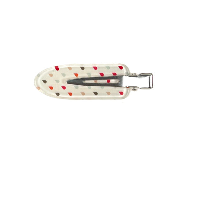 Beau - Heart Raindrop Print Snap Hair Clip