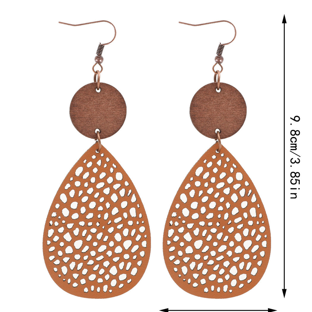 Earedge - Colorful Cutout Teardrop Earrings