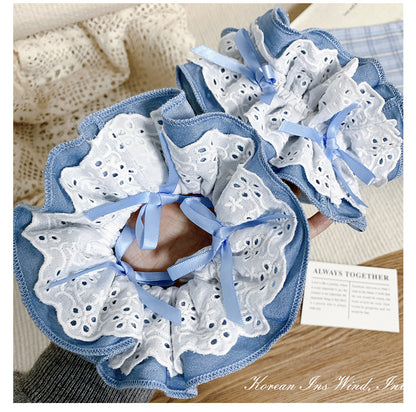 Gifty - Elegant Denim Lace Scrunchie