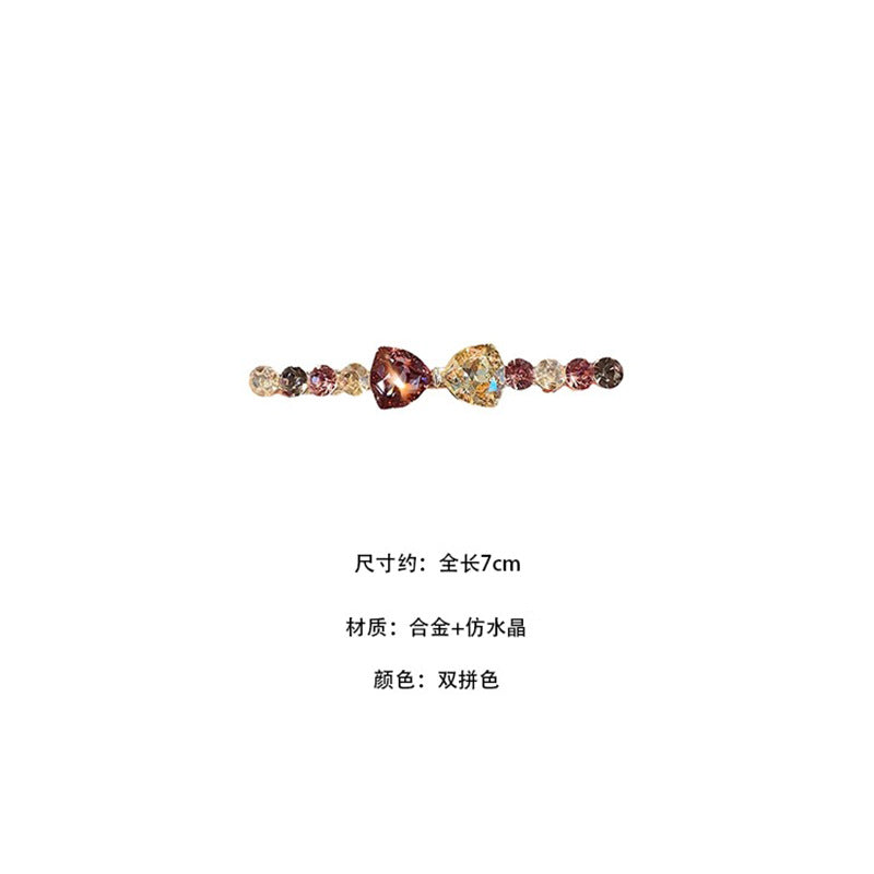 精致水钻蝴蝶结发夹气质小号后脑勺半扎弹簧夹一字发卡侧边夹顶夹