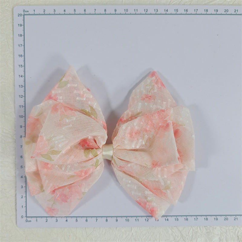 蝴蝶结珍珠飘带发夹甜美高级感弹簧夹小众百搭后脑勺夹发饰批发女