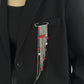 Brovia - Layered Chain Dangle Safety Pin Brooch