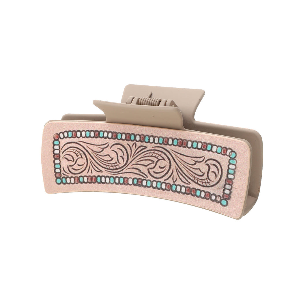 Beau - Cactus Feather Print Hair Claw