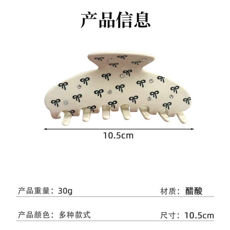 法式高级感醋酸发夹蝴蝶结精致鲨鱼夹优雅可爱抓夹个性气质发饰女