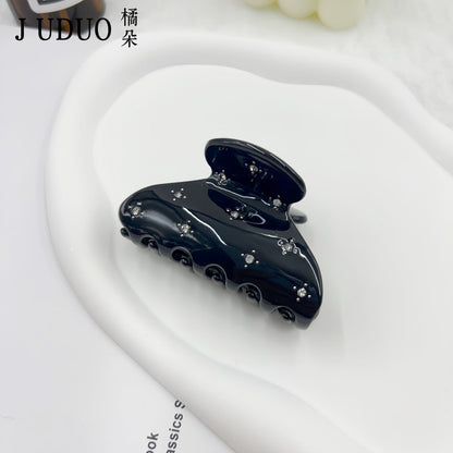 定制高级感抓夹繁星镶钻鲨鱼夹醋酸发量少半扎发夹子后脑勺发饰女