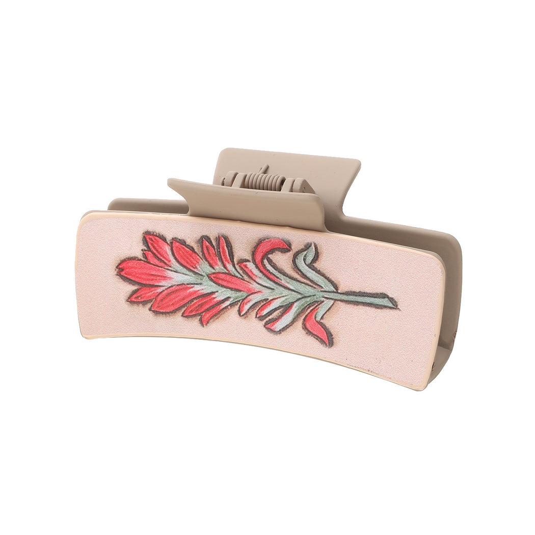 Beau - Cactus Feather Print Hair Claw