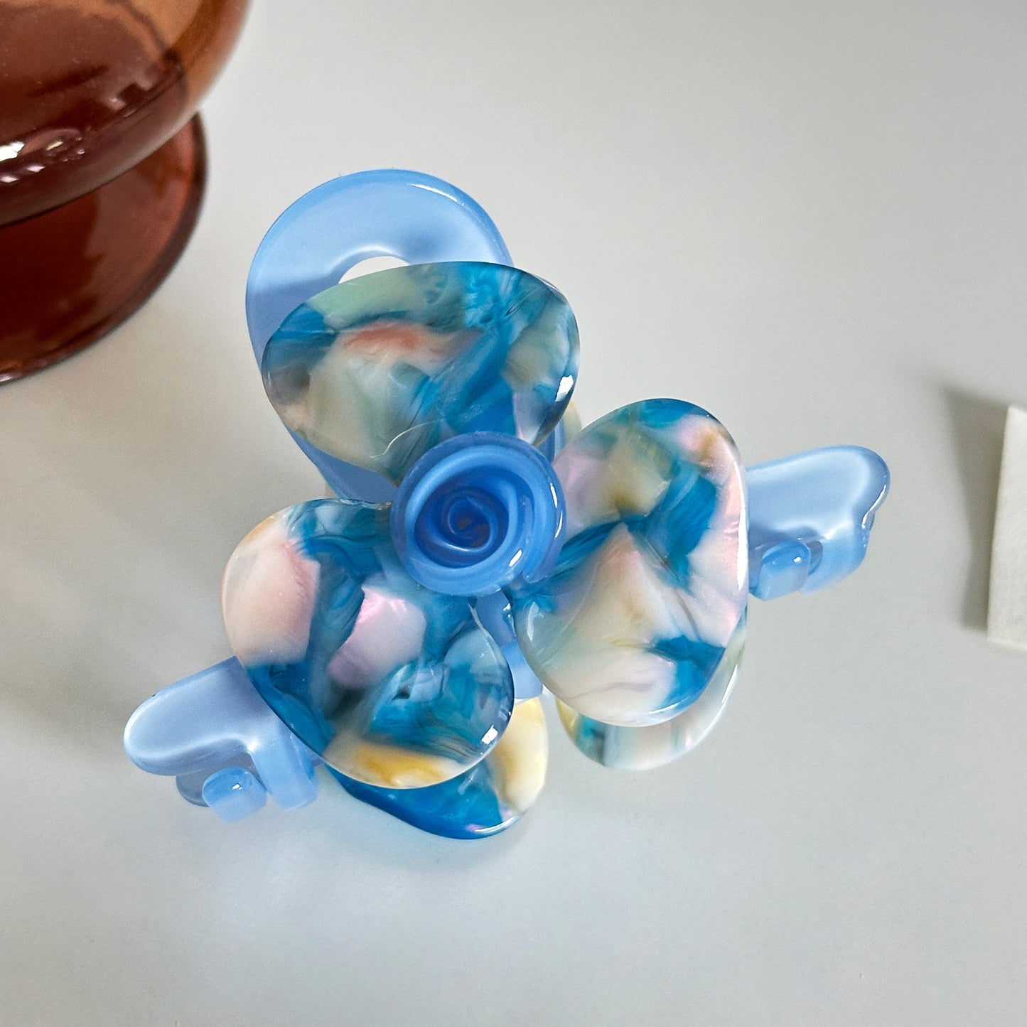 朵薇饰品醋酸立体花朵发夹高级感盘发夹子百搭半扎发鲨鱼夹子发饰