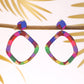 Earedge - Multicolor Abstract Leaf Earrings