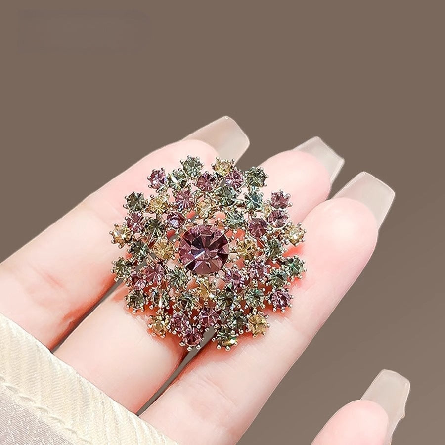 复古彩钻蒲公英设计胸针女新款气质奢华别针胸花西服大衣配饰别针
